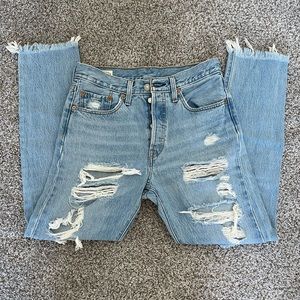 Levi's Distressed Light Blue Skinny Jeans